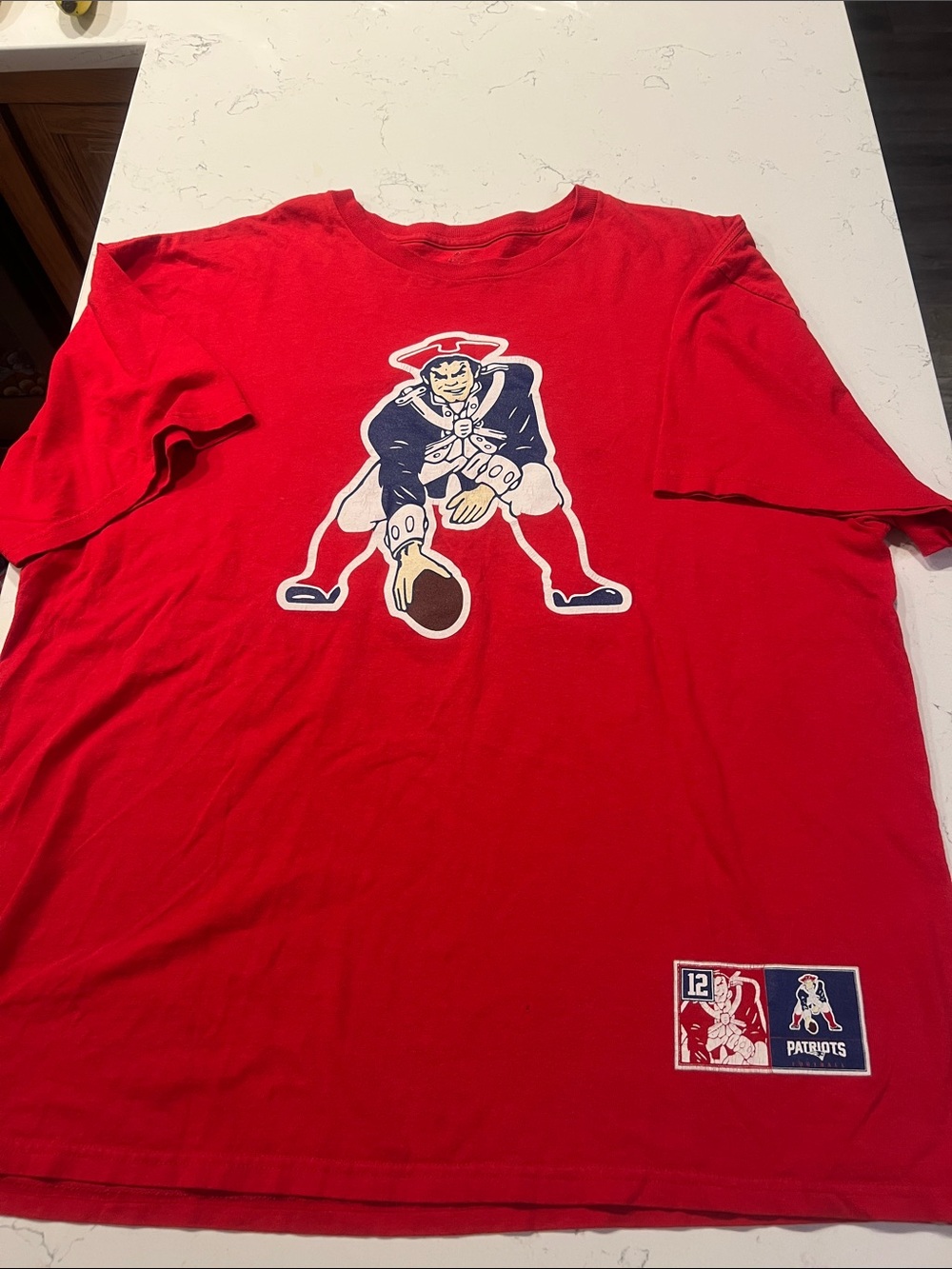 Vintage Majestic Red New England Patriots Graphic Short Sleeve Tee